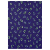 Dark Blue Clipboard with Elegant All-Over Leaf Des Klembord (Achterkant)
