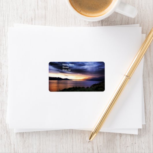 Dark Blue Clouds Address Label (Insitu)