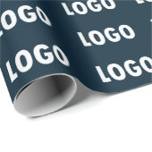 Dark Blue Corporate and Business Logo Branded Cadeaupapier (Rol Hoek)