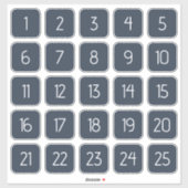 Dark Blue Customizable Square Number Stickers  (Vel)