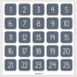 Dark Blue Customizable Square Number Stickers