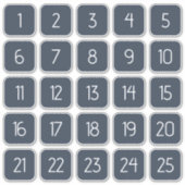 Dark Blue Customizable Square Number Stickers (Voorkant)