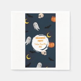 Dark Blue Cute Pumpkin Ghost Moon Halloween  Servet