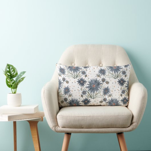 Dark Blue Daisies Kussen (Stoel)
