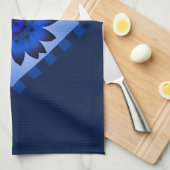 Dark Blue Daisy Flower Kitchen Towel Theedoek (Quarter Fold)
