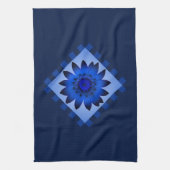 Dark Blue Daisy Flower Kitchen Towel Theedoek (Verticaal)