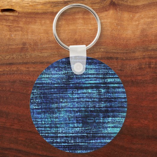 Dark Blue Denim Pattern Sleutelhanger (Voorkant)