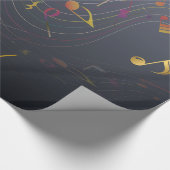 Dark Blue Elegant Music Notes Cadeaupapier (Hoek)