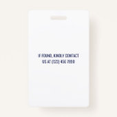 Dark Blue Employee Photo Company Logo Badge (Achterkant)