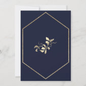 Dark Blue en Champagne Gold Bubble Brunch Kaart (Achterkant)