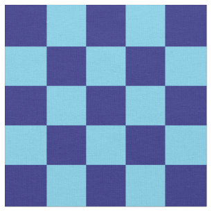 Dark Blue en Light Blue Checkerboard Patroon Stof