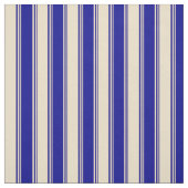 Dark Blue en Tan Stripes/Lines Pattern Stof (Swatch)