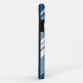 Dark Blue en White Stripes Pattern Case-Mate iPhone Case (Achterkant/rechts)