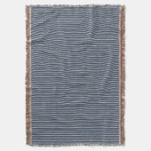Dark Blue en White Stripes Pattern Deken (Voorkant Verticaal)
