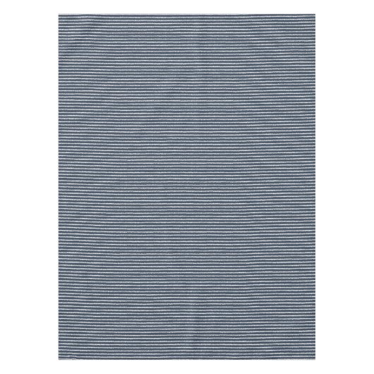 Dark Blue en White Stripes Pattern Tafelkleed (Voorkant)