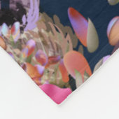 Dark Blue Floral Roos Fleece Blanket Deken (Hoek)