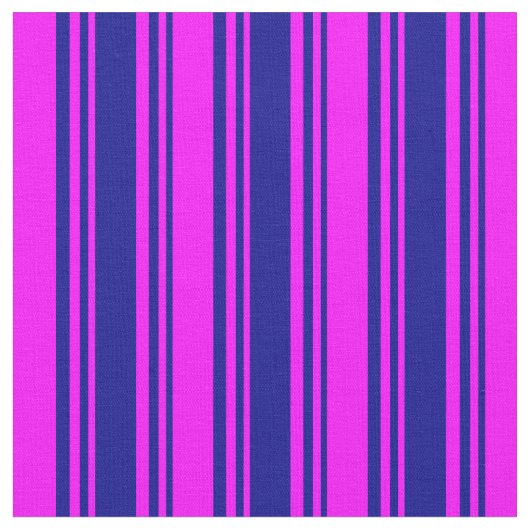 Dark Blue & Fuchsia Lines Pattern Stof (Close Up)