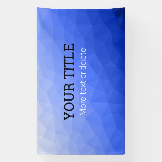 Dark blue geometric mesh Triangle custom text Spandoek (Verticaal)