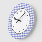 Dark blue gingham patroon grote klok (Hoek)
