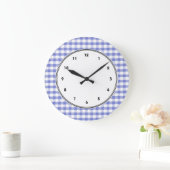Dark blue gingham patroon grote klok (Huis)