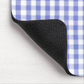 Dark blue gingham patroon muismat (Hoek)