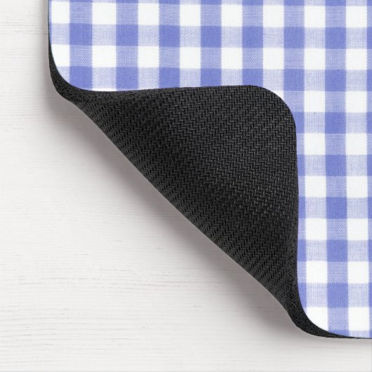 Dark blue gingham patroon muismat (Hoek)