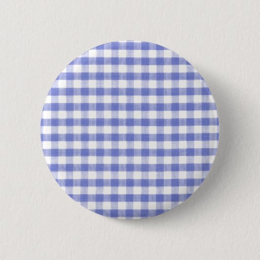 Dark blue gingham patroon ronde button 5,7 cm (Voorkant)