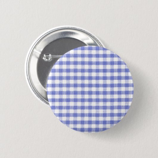 Dark blue gingham patroon ronde button 5,7 cm (Voorkant /achterkant)
