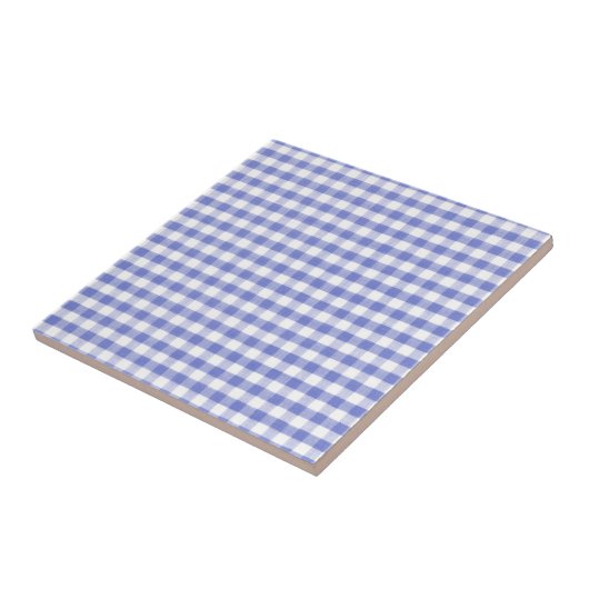Dark blue gingham patroon tegeltje (Zijkant)