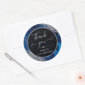 Dark Blue Glitter Mermaid Letters Birthday Ronde Sticker (Envelop)