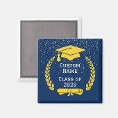 Dark Blue & Gold Class of 2026 Graduation Magnet (Voorkant / Achterkant)