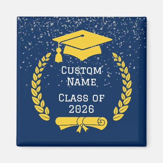 Dark Blue & Gold Class of 2026 Graduation Magnet (Voorkant)