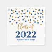 Dark Blue Gold Confetti Class of 2022 Servet (Voorkant)