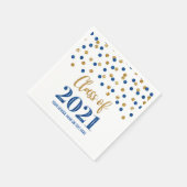 Dark Blue Gold Confetti Klasse van 2021 Afstuderen Servet (Hoek)