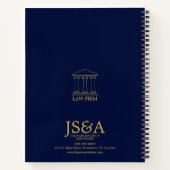 Dark Blue Gold Justice Columns Law Firm Notitieboek (Achterkant)