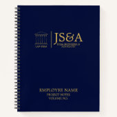 Dark Blue Gold Justice Columns Law Firm Notitieboek (Voorkant)