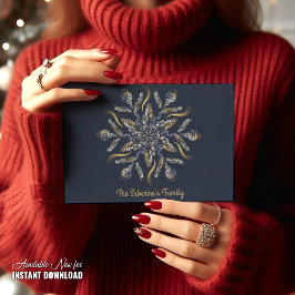 Dark Blue & Gold Midnight Sparkle Stars New Year Briefkaart