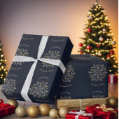 Dark Blue & Gold Midnight Sparkle Stars New Year Cadeaupapier