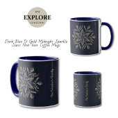 Dark Blue & Gold Midnight Sparkle Stars New Year Mok