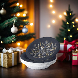 Dark Blue & Gold Midnight Sparkle Stars New Year Papieren Kommen