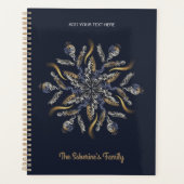 Dark Blue & Gold Midnight Sparkle Stars New Year Planner (Voorkant)