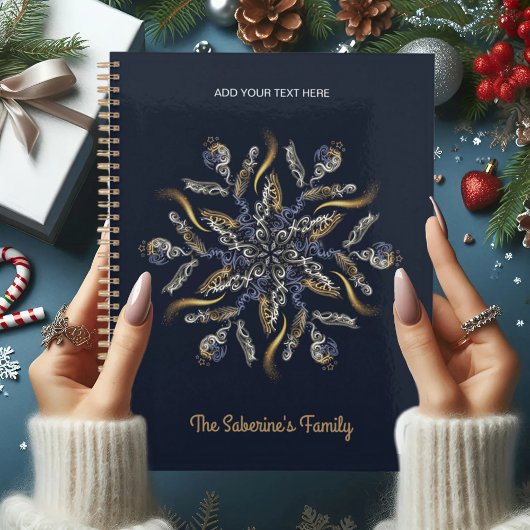 Dark Blue & Gold Midnight Sparkle Stars New Year Planner