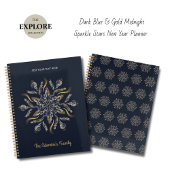 Dark Blue & Gold Midnight Sparkle Stars New Year Planner