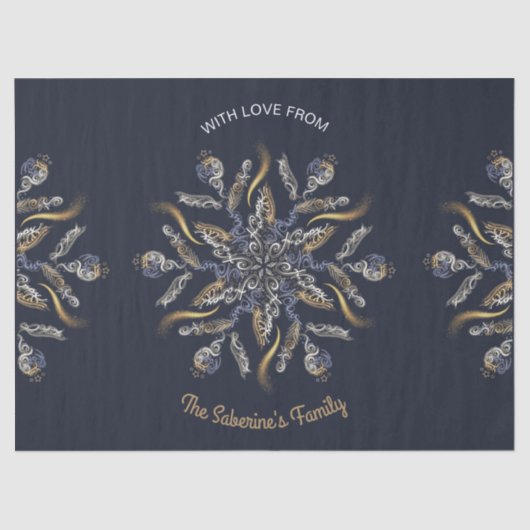 Dark Blue & Gold Midnight Sparkle Stars New Year Tissuepapier (Voorkant)