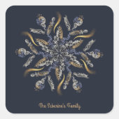 Dark Blue & Gold Midnight Sparkle Stars New Year  Vierkante Sticker (Voorkant)
