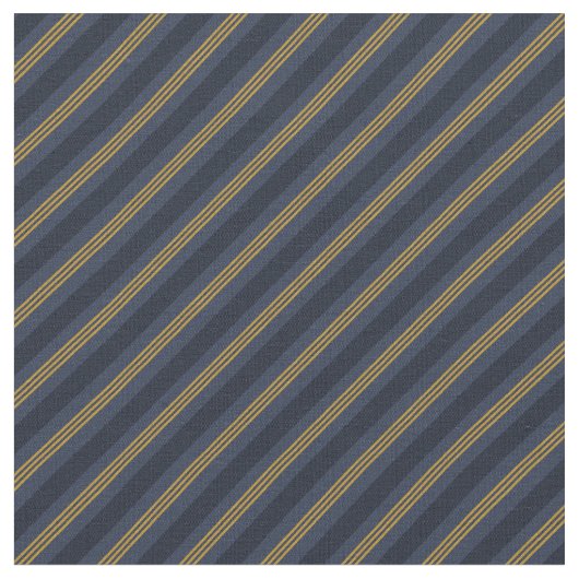 Dark Blue & Gold Stripes Stof (Close Up)