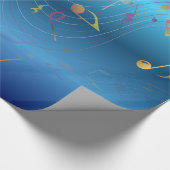 Dark Blue Gradient Elegant Music Notes Cadeaupapier (Hoek)