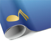 Dark Blue Gradient Elegant Music Notes Cadeaupapier (Rol Hoek)