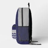 Dark Blue Gray Chevron Bedrukte Rugzak (Rechts)