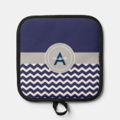 Dark Blue Gray Chevron Pannenlap (Voorkant)